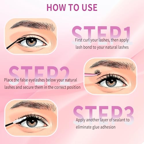 Lash Clusters Wispy 9-16mm 304pcs Volume Lash Extensions D Curvature Individual Lashes DIY Eyelash clusters Lashes fluffy false eyelashes(80D,0.07,9-16mm)