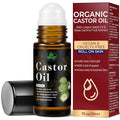 Organic Castor Oil Roll on ? 100% Pure & Cold Pressed Organic Castor Oil for Face, Body, Hexane Free, Glass Bottle ? Hair & Eyelashes Growth, Moisturize Skin, 1fl oz