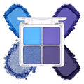 4 Colors Navy Blue Eyeshadow Makeup Palette Makeup, Blendable Long-lasting Matte Shimmer Eyeshadow Palette Eye Makeup Kit for Women Girls, paleta de sombras de ojos #3