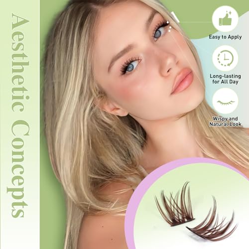 KEYYOU LASH Extension Kit 144Pcs Angel Lash Clusters Kit Thick Eyelash Extension Kit with Glue and Seal,Tweezers,Remover for DIY lash extension kit at Home£¨Kit-Angel A06-D-8-18MIX£©