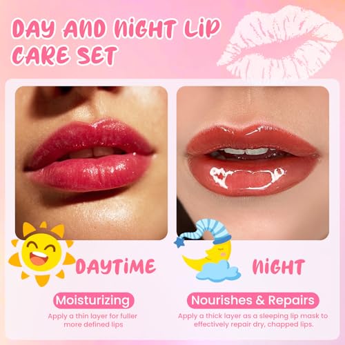 4PCS Bee Lip Balm Honey Pot Cherry Watermelon Coconut Honey Lip Balm, Moisturizing Sleeping Lip Mask Overnight, Prevention Dry and Cracked Lips