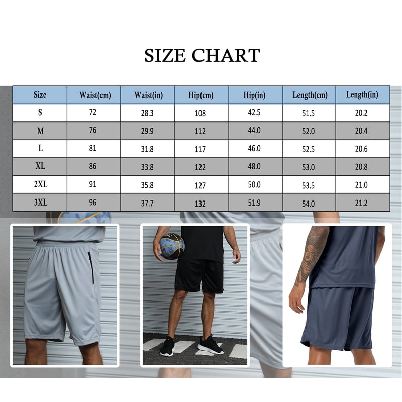Men's Athletic Shorts 5-Piece Sports Set with Zipper Pockets - Performance Workout Gear