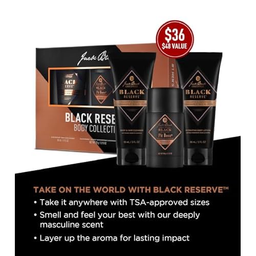 Jack Black Body Collection Set for Men - Mens Body Wash, Pit Boss Men's Deodorant, Body Lotion, Grooming Kit