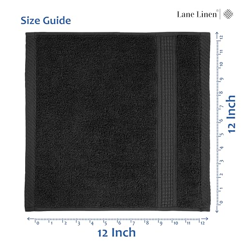 Black Hand Towels for Bathroom - 6 Pack (16"x28"), 100% Ringspun Cotton Hand & Face Towel - Soft, Prevent Fraying, Fade and Shrink Resistant - Daily Use Gym Towels for Men & Family Bathroom Hand Towel