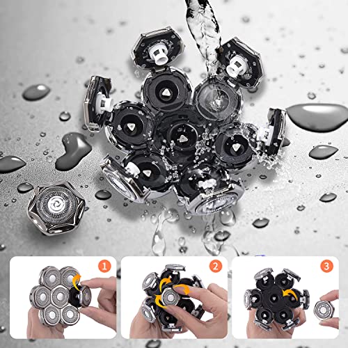 Replacement Head for Electric Shaver Mens Electric Razor Head 6D - Close Head Shavers for Men Replacement Head - Wet & Dry Bald Shavers Blades Waterproof Shavers Replacement Blades Head£¨Gray£©