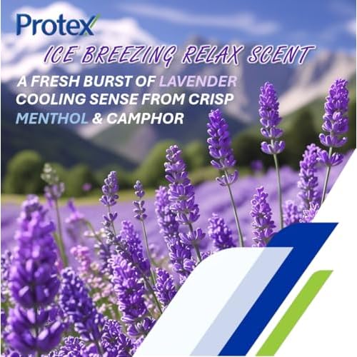 Lavender Ice Freeze Bar Soap (Pack of 4) Compatible With Protex, Cooling Formula, Flaxseed Oil Extracted, 2.11 oz./60g.