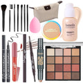 Makeup Set Full Kit for Girls Teens Women, Makeup Present Set, Includes Eyeshadow, Foundation, counter stick, Powder, Eyebrow Pencil, Eyeliner, Brushes, Lip Gloss, Sponge, Cosmetic Bag