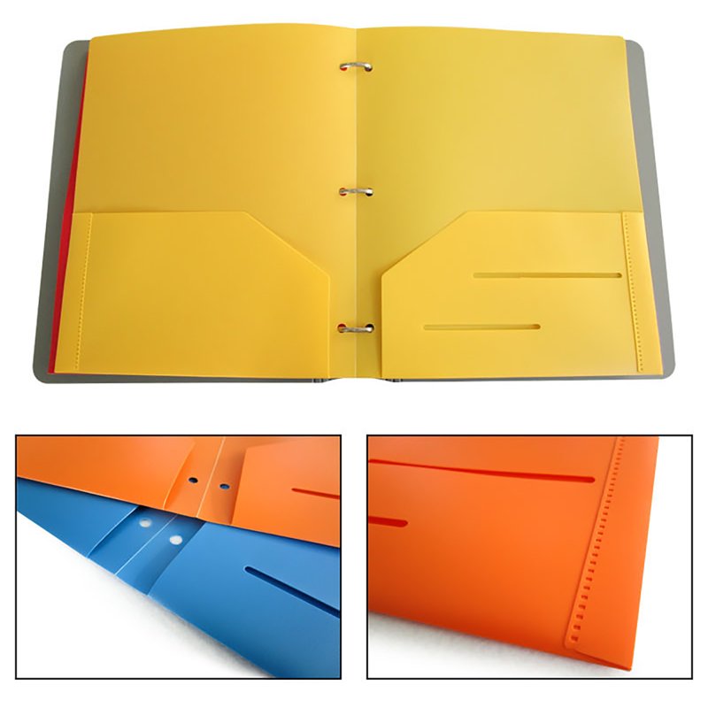 2-Pocket Recycled Plastic Folder for 3-Ring Binders, Holds 11x8.5 Inches Paper
