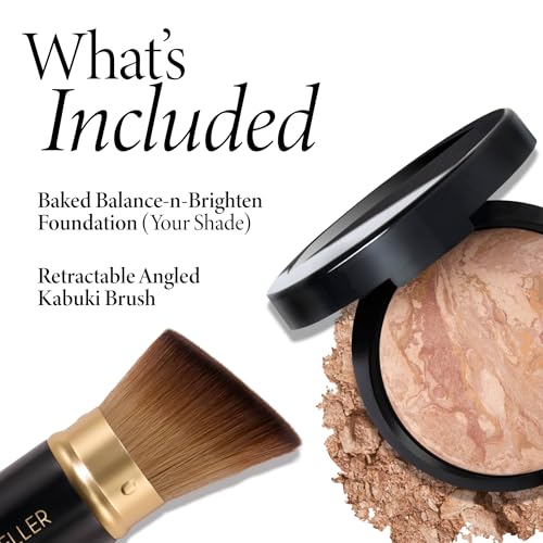 LAURA GELLER NEW YORK Baked Balance-n-Brighten Foundation with Kabuki Brush Makeup Set, Light