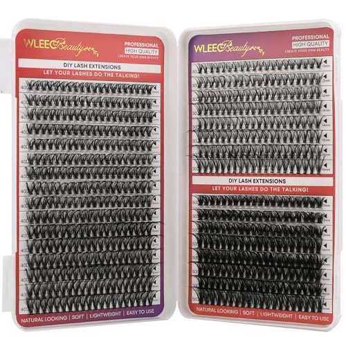 30D 40D 50D Lash Clusters Wispy, 640PCS DIY Lash Extensions, Individual Lashes 10-18mm D Curl Lash Clusters Eyelash Extension at Home