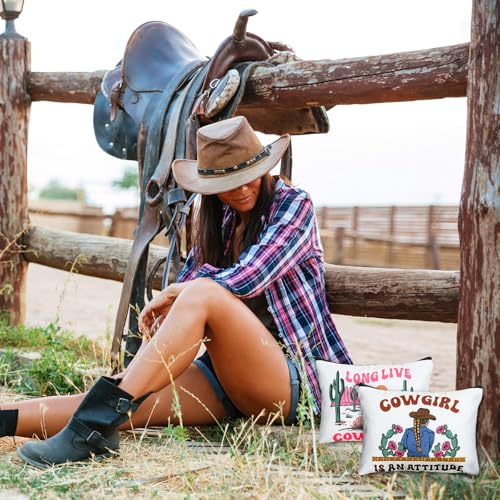 Reginary 18 Pcs Cowgirls Makeup Bag Disco Western Cosmetic Bag with Zippers Cowgirl Gifts Disco Party Favors Pouch for Women Girls Birthday Stuff Supplies