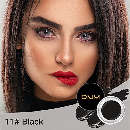 Eyebrow Pomade Kit with Dual-ended Eyebrow Brush, Water and Stain Resistant High Pigment Pomade, Corrects Brow Imperfections for Natural Long-lasting Brow Makeup (11# Black)