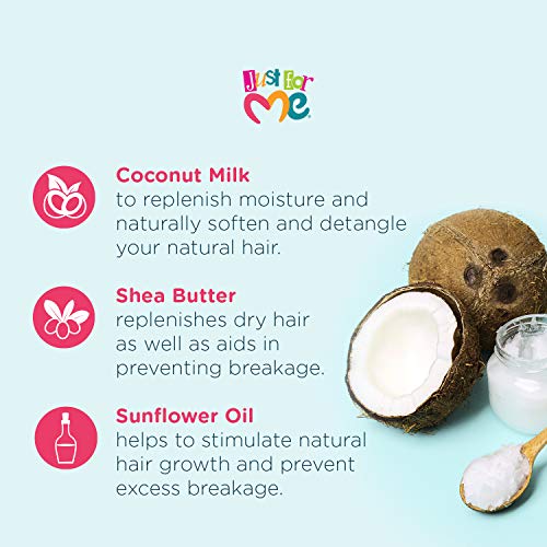 Just For Me Natural Hair Milk Hydrate & Protect Leave-In Conditioner, Maintains Moisture Balance, With Coconut Milk, Shea Butter, Vitamin E & Sunflower Oil, 10 Ounce (3 Pack)