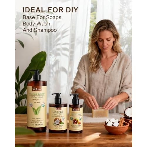 Organic Glycerin Vegetable Glycerine 32 fl oz USDA Certified, Liquid Glycerol, Glicerina Vegetal, No Palm Oil, Coconut-Derived, Natural Pure for Skin Face Hair, DIY Soap & Slime, Essential Oil Carrier