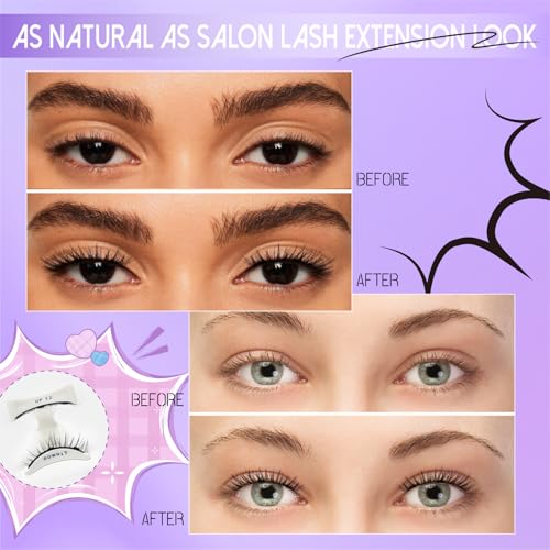 Magnetic Eyelashes With Applicator, Natural-looking, No Adhesive, No Eyeliner, Soft Comfortable Magnetic Lashes, Easy to Wear, Reusable (1Pair Eyelashes)
