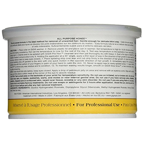 GiGi All Purpose Honee Hair Wax Remover ? Microwave Wax for Hair Removal, Perfect for Face, Body & Legs, 14 oz, 4 Pack