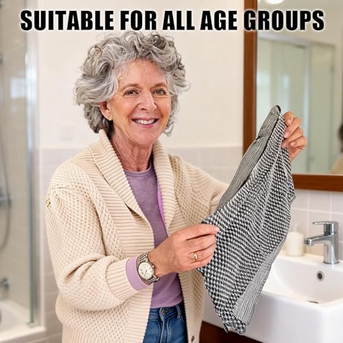 Blissal Exfoliating Shower Towel 47", Premium Scrub Wash Cloth for Body Face, Blissal exfoliating Towels-Body Scrubber with 2 Sides for All Skin Types (Black)