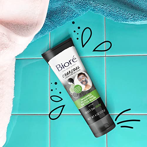 Bior? Charcoal Whipped Purifying Detox Mask, with Natural Charcoal, Deep Pore Cleansing, 4 Ounce, Dermatologist Tested, Non-Comedogenic, Oil Free