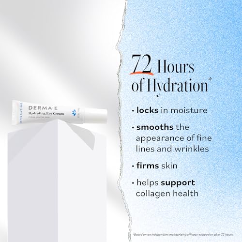 Derma E Hydrating Eye Cream ? Firming and Lifting Hyaluronic Acid Treatment - Under Eye and Upper Eyelid Cream Reduces Puffiness and Appearance of Fine Lines, 0.5 oz