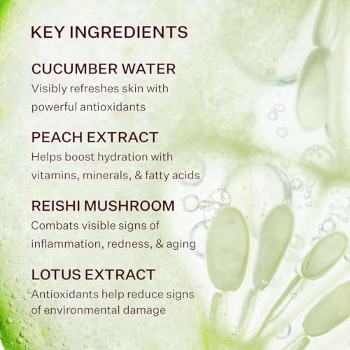 Peach & Lily - Glass Skin Veil Mist (3.38 ounces) - Hydrate & Glow - Facial Mist - Weightless - Cucumber Water, Lotus, Peach, Reishi Mushroom - Self Care - Vegan & Cruelty Free - Korean Beauty