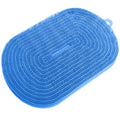 Silicone Shower Foot and Back Scrubber Mat - 21.3" Foot Massager ,Strong Suction Cups Non-Slip, Hands-Free Dead Skin Remover & Exfoliator for Elderly & Pregnant Women, No Bending Required (Blue)