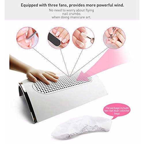 Nail Dust Collector Suction Extractor Powerful Vacuum Dust Cleaner Collector +Nail Art Dust Remover Powder Brush