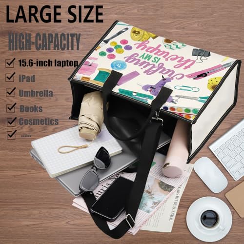 WZMPA Crafting Survival Kit Crafter Gifts Crafting Is My Therap Scrapbooking Makeup Zipper Pouch Bag Crafting Merchandise (crafting therapy-TB)