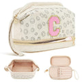 Birthday Gifts for Girls, Personalized Initial Make up Bag 18th Birthday Gifts for Girls Women, Travel Make up Bag Cosmetic Bag Preppy Stuff Bag for Her Mom Girlfriend Wife Teacher - C