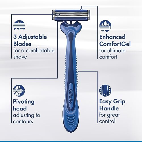 Gillette Sensor3 Comfort, 8 Count | Disposable | For Men | Lubrastrip | Pack of 2