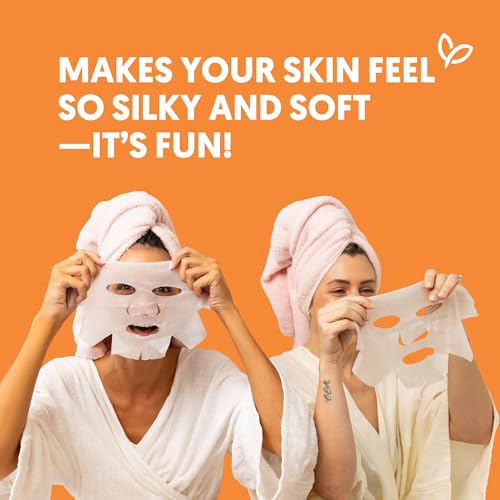 By Nature Vitamin C + Collagen Sheet Face Mask with Vitamin E ? Firming, Anti-Aging Facial Treatment for Radiance, Elasticity & Hydration ? Skincare for Pre-Event Glow & All Skin Types ? Pack of 12