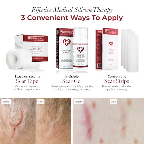 HealFast Scar Suite Bundle ? Physician-Formulated Silicone Scar Gel + Medical-Grade Scar Sheets + Scar Tape ? Advanced Scar Treatment for Surgery, Burns, and Injuries ? Professional-Grade Results