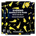 Vitamasques Under Eye Mask, 3-Pack Ultra-Revitalizing Goggle Mask, Korean Skin Care, Hydrates & Smooths Fine Lines & Tired Looking Under Eyes - Hyaluronic Acid & Centella