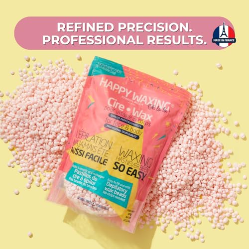 Refill Hard Wax Beads 14.11oz / 400g - Premium Polymer Hair Removal Wax for Sensitive Skin, Face & Brazilian - Painless ¡°Shrink-Wrap¡± Technology, Stripless - Rosin-Free & Hypoallergenic