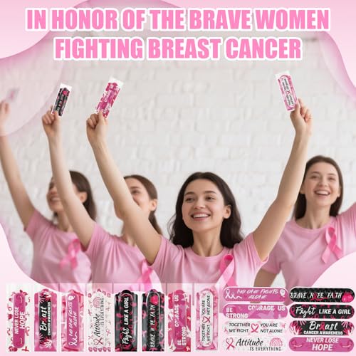 200 Pack Breast Cancer Awareness Accessories Bulk Nail Files Items, Pink Ribbon Emery Board Gifts for Breast Cancer Survivor Women Party Favors Giveaways
