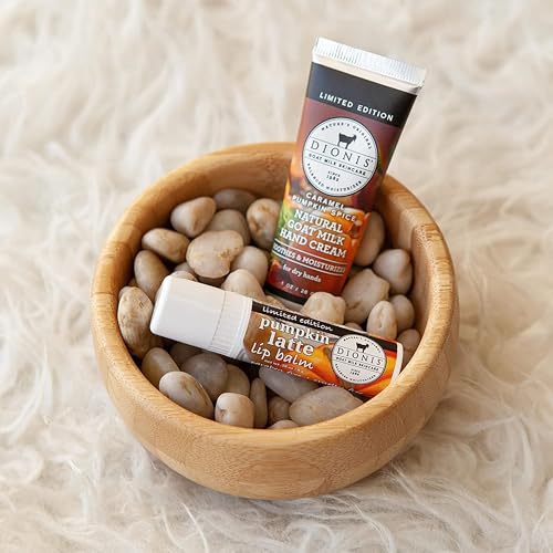 Dionis Goat Milk Caramel Pumpkin Spice Hand Cream and Pumpkin Latte Lip Balm Set