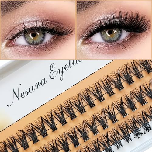 10 Boxes of 40D 0.07mm Faux Mink False Eyelashes, D Curling 9-16mm Mix Natural Eyelash Extension, 60 Clusters/1 Box Individual Eyelash Cluster Makeup Tools (40D-9mm£¨10Boxes£©)