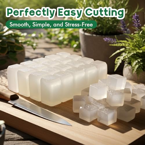EDSRDRUS 20lb Unscented Melt and Pour Soap Base, Fragrance-Free Bulk Glycerin Soap Making Supplies for Professionals ? Upgraded Smooth Formula, Silky Melt & Fine Foam (Transparent, 20 Pound)