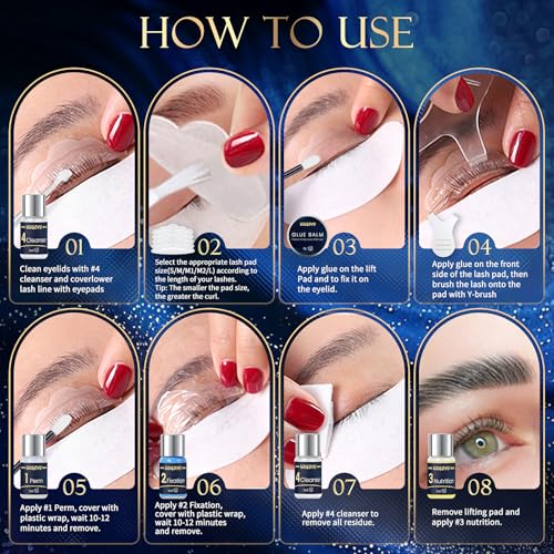 Lash Lift Kit, Eyebrow Lamination Kit, Eyelash Perm Kit, Professional Eyelash & Brow 2 in 1 Perm Kit, 2025 Eyelash Lift Kit Glue Upgraded Version Lasting Effect 6 Weeks, Suitable for Salon & Home Use