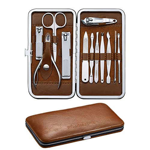 FAMILIFE Manicure Pedicure Kit Professional Nail Clippers Set Men and Women 12 Pieces and Nail Clippers Set 11 in 1 Stainless Steel Pedicure Tools