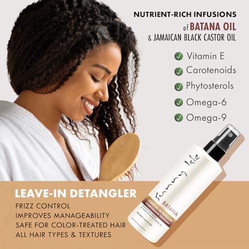 Sunny Isle Batana Leave-In Detangler Conditioning Treatment 8oz Infused with Biotin and Jamaican Black Castor Oil