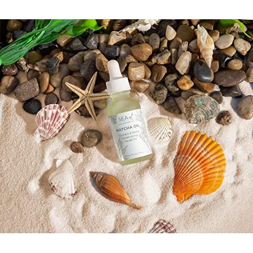 Sea-El Matcha Face Oil Skincare - Hydrating Glow Green Tea & Sea Kelp Facial Oil Blend - Calming & Deeply Penetrating Antioxidant-Rich Moisturizer for Women & Men, Vegan, All Skin Types - 1 Fl Oz