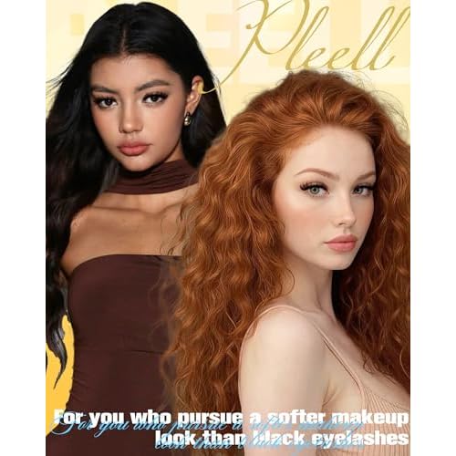 Lash Clusters Kit Brown Cluster Eyelash Extensions Kit More 14/16mm Volume Lashes with Spikes Anime Thick Eyelash Clusters Kit with Lash Bond and Seal, Tweezers by Pleell (D Curly, 144PCS)