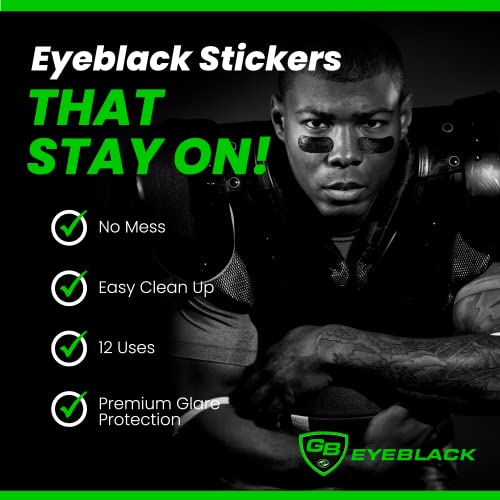 12 Pairs Peel & Stick Athletic Eyeblack, Eye Black Baseball, Eye Black Lacrosse, No Mess (Blue & Yellow Camo)