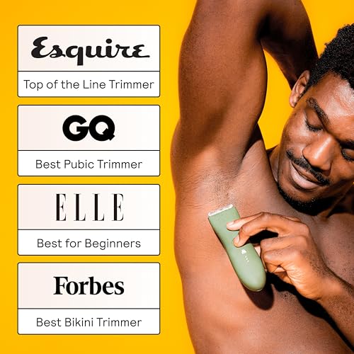 MANSPOT Manscape Groin & Body Hair Trimmer for Men, Electric Ball Pubic Trimmer Shaver,Manscape Kit with 4 Guard,Replaceable Ceramic Blade Heads,Waterproof Wet/Dry Shaver,90 Minutes Shaving