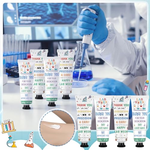 Loopeer 24pcs Lab Week Gifts Bulk Hand Cream Set Medical Laboratory Week Gifts for Medical Laboratory Science Scientist Nurse Doctor Dry Cracked Hands Moisturizing Travel Size