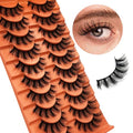 Wispy Mink Lashes 10 Pairs False Eyelashes Natural Look Fluffy Cat Eye Fake Eyelashes Faux Mink Lashes Pack, S35-10