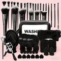 65Pcs Makeup Brushes Set Premium Makeup Kit with Case Premium Synthetic for Foundation Concealer Blush Eyeshadow Powder Contour Makeup Brush Kit Face Eye Make up Brushes & Tools (Black)