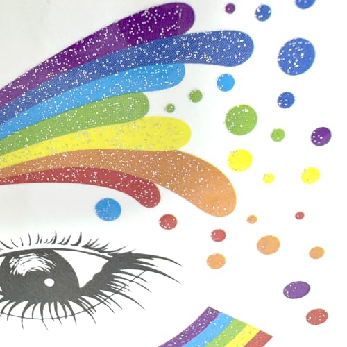 Pride Day Face Stickers - Colorful Rainbow Glitter Tattoo Stickers for Kids & Adults - Waterproof & Temporary Body Decals for Pride Parade, LGBTQ+ Events, and Festivals