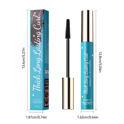 Thick Long Lasting Curl Curling Eyelash Iron Mascara-Waterproof, Voluminizing and Lengthening, Smudge-Proof,Clump-free, Ultra fine,Black Color Mascara.