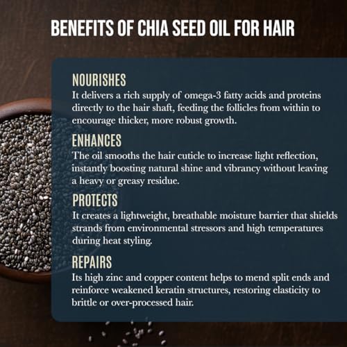 ORGANIC CHIA SEED OIL Facial Moisturizer | 100 Percent Pure Unrefined Cold Pressed Anti Aging Facial Oils | High Linoleic for Oily or Dry Skin | 4 oz bottle